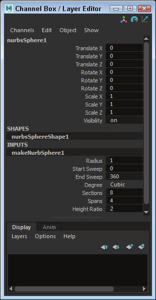 Autodesk Maya 2019 Basics Guide FIGURE 1-21 The Channel Box Selecting Attributes You can select a single attribute by clicking on its title. When selected, the attribute title will be highlighted.