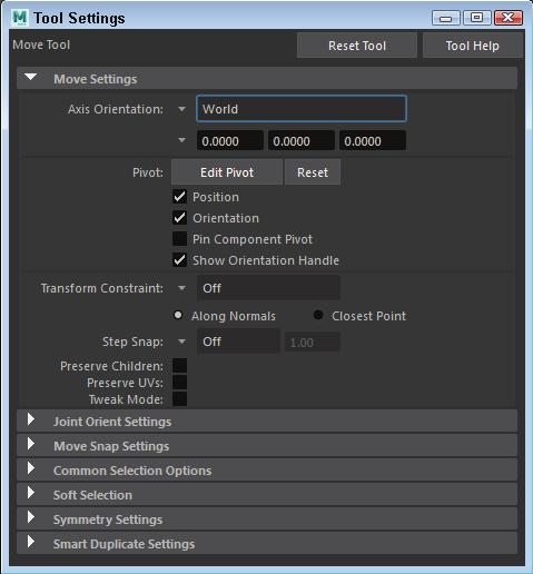 Autodesk Maya 2019 Basics Guide FIGURE 1-5 Tool Settings for the Move tool Lesson 1.1-Tutorial 1: Use a Menu Command to Create a Polygon Sphere 1.