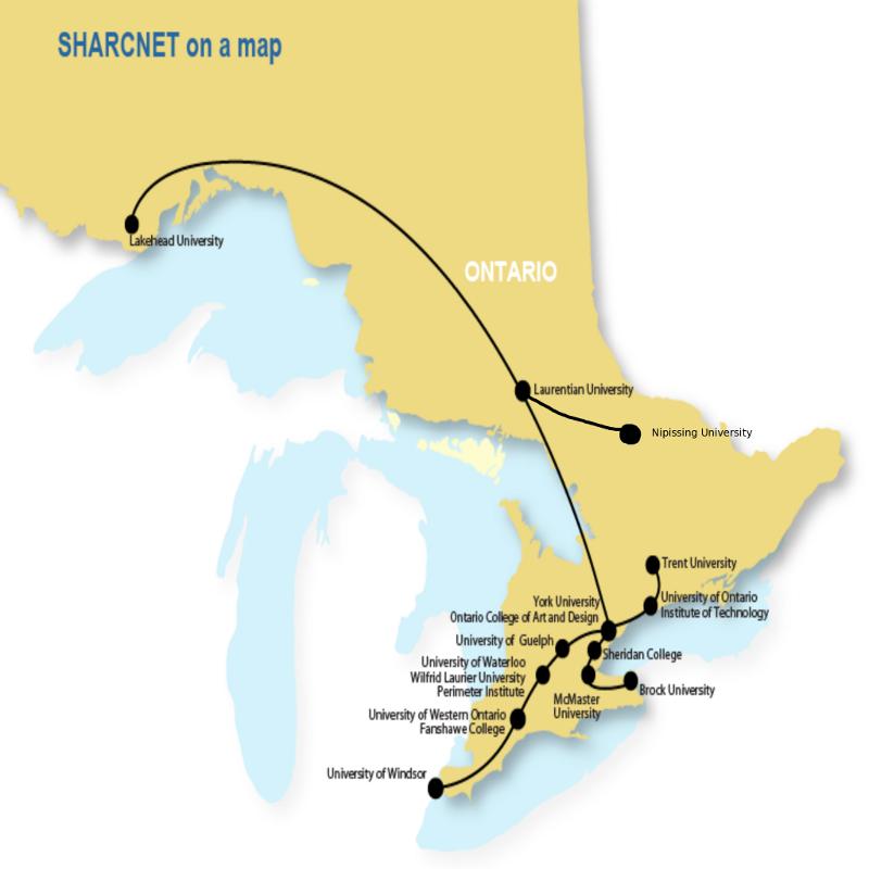consortium of 17 academic partner institutions in Ontario goal: promote and enable HPC for research SHARCNET