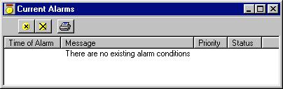 CHAPTER 8 Alarms Current Alarms A list of current alarms can be viewed by accessing the Current Alarms dialog. (A current alarm is one which has been raised but is not yet cleared and acknowledged.