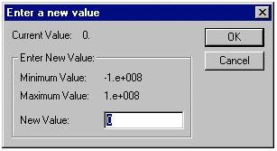 The limits imposed on the user for the value of the input are specified in the User Input Limits: fields. The Display Numeric Keypad option is useful if the runtime system does not have a keyboard, i.