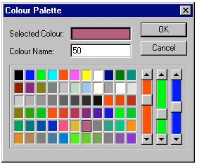 CHAPTER 9 Animation A colour can be selected by clicking on one of the palette colours. This becomes the selected colour, and is denoted as such in the Selected Colour: field.