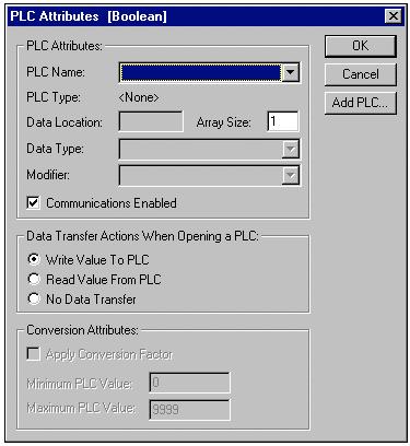 CHAPTER 3 Points The point type associated with the PLC Connection attributes is shown in the title bar. The required PLC can be selected from the PLC: field.