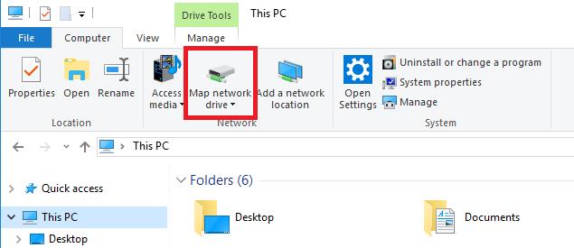 After selecting Settings, you will be presented with a new link under WebDAV. Copy the link. Now go to This PC on your Virtual Desktop and locate a button called Map network drive.
