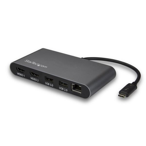 Dual 4K Monitor Mini Thunderbolt 3 Dock with HDMI Product ID: TB3DKM2HD This Thunderbolt 3 docking station packs big performance into a cost-effective, compact mini dock, delivering essential