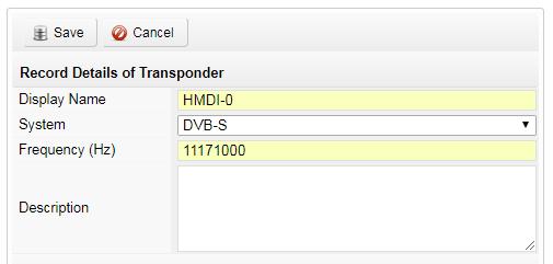 Select the system type with DVB-S