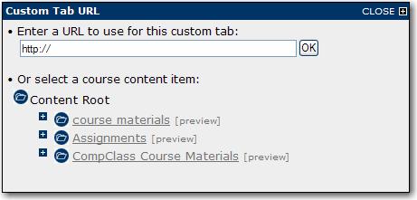 Reorder the tabs using the up and down arrows. 8. For Custom Tabs, you will be asked to supply a URL or content item to link to from the tab. 9.