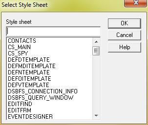 Page 26 of 57 2. Click the OK button to exit the Select Style Sheet dialog box without selecting a style sheet.