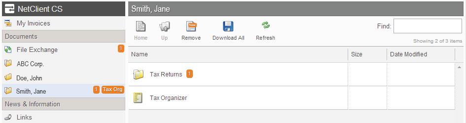 New Document Notification When a new document is added to your portal, a number will appear in the side menu.