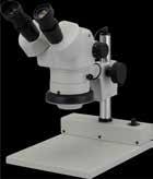 SPZ-50 Stereo Zoom Binocular Microscope on Stand DABS w/ Integrated LED Ring Light Magnification Range: 6.7x to 50x Large Zoom Ratio: 7.46:1 Field of View: 34.3mm to 4.6mm (1.35" to 0.