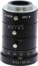 Main applications for this lens include inspection, machine vision and robotics. 26700-182 Macro Lens System Zoom 7000 6:1 zoom ratio 6x magnification over focal range of 18mm to 108mm (0.71" to 4.