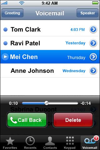 Checking Voicemail On iphones with visual voicemail, the Voicemail screen shows your voicemail messages. Unheard messages have a blue dot next to them.
