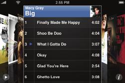 See the tracks on an album Tap a cover or. To Do this Play any track Tap the track. Drag up or down to scroll through the tracks.