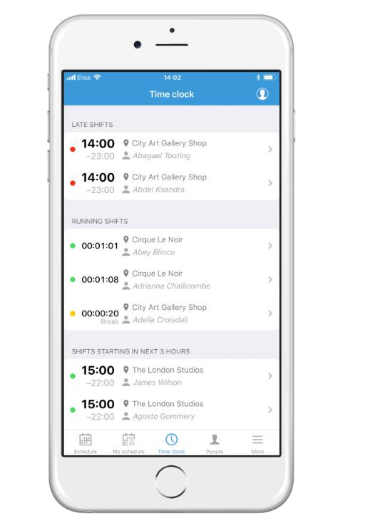 User Manual PARiM PARiM s mobile app In the app managers and supervisors can monitor people s attendance from under the Time Clock tab which is one of the menu points at the bottom of the app.