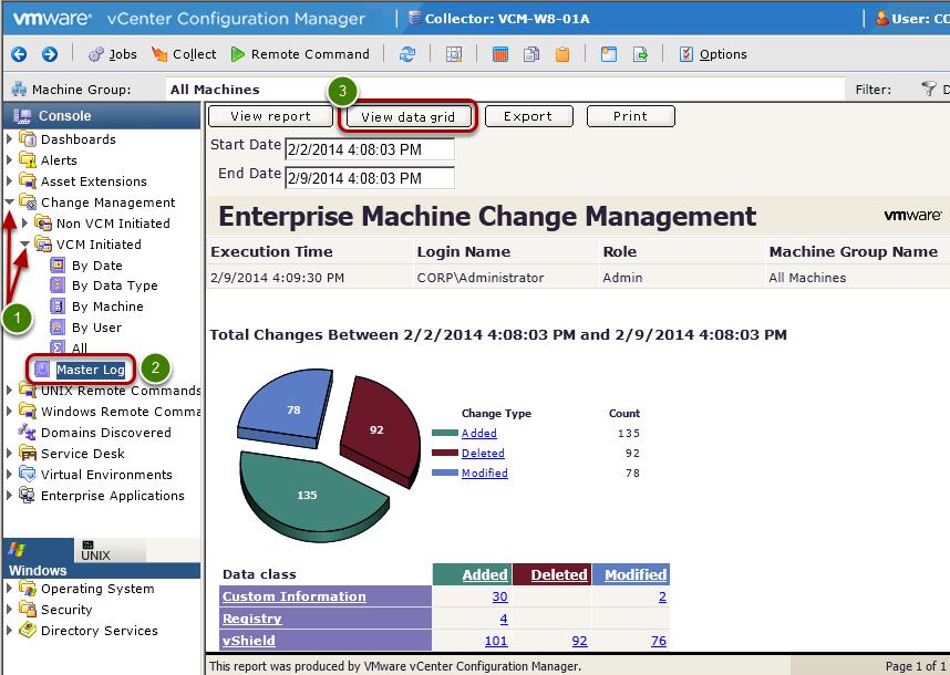 View the Change in vcenter Configuration Manager From the Console slider: 1.