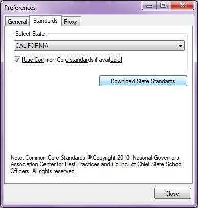 5 INSTALLING STATE STANDARDS 1. Click the File menu and select Preferences. 2.