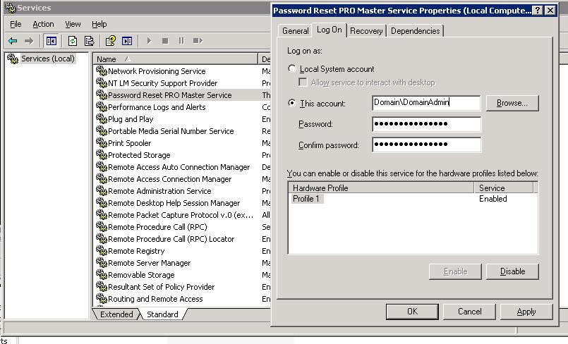 3. Configure the Installed Windows Service: The installed service is extremely important to configure correctly.
