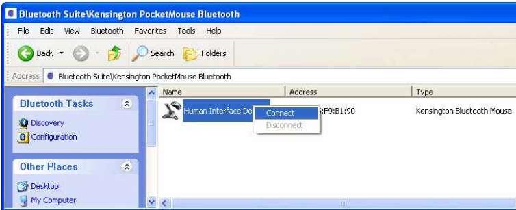 Highlight the mouse device under Peripheral Devices in the left panel and choose Service Discovery. Highlight the device.
