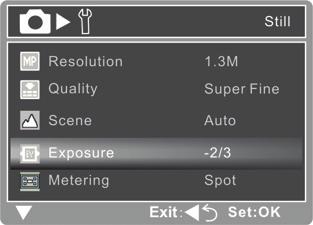 Adjusting the Exposure (EV Compensation) You can manually adjust the exposure determined by the digital camera.