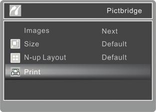 3. If you select [Select Images] in the previous step, and press the SHUTTER button,the last image appears on the screen. Select the image that you want to print with the / buttons.