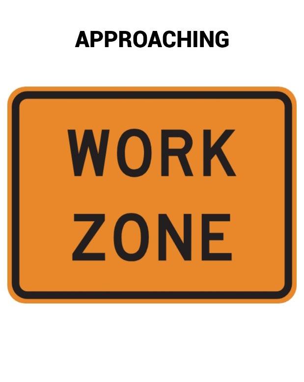 When approaching a Work Zone area, the app will display the