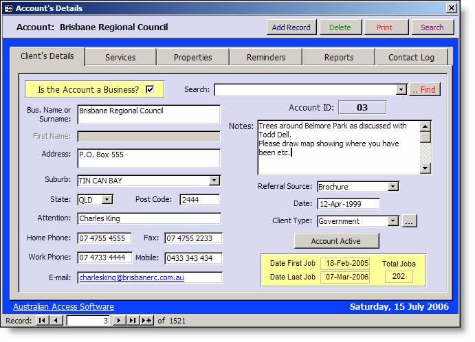 6 Understanding PCBM Welcome to the Pest Control Business Manager Main Switchboard. It gives you direct access to the different sections and modules of the program.
