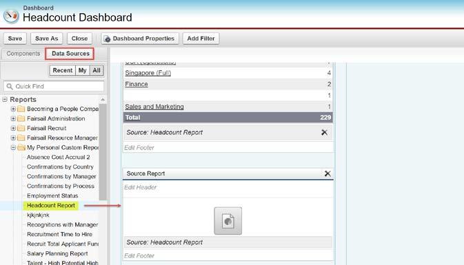 Headcount report by selecting the report from