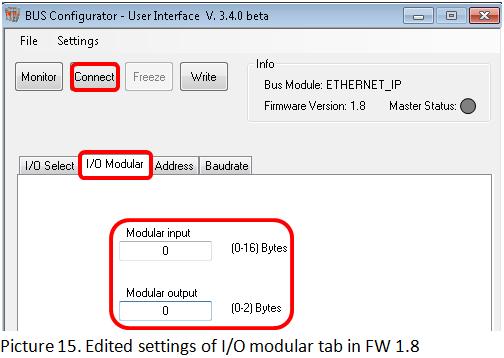 Adjusting the Fieldbus module with FW V1.8 to behave with dynamic addressing as in FW V1.7 To have the dynamic process image on a fieldbus module with FW V1.8 Step 1: change the conf.