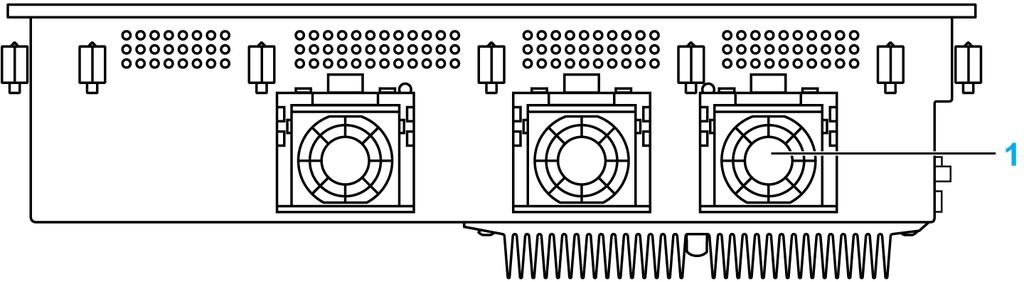Physical Overview Bottom View The following figure shows the bottom of the Performance Panel PC: 1 Fans (depending on references) NOTE: The cooling method for the Universal Panel PC is passive heat