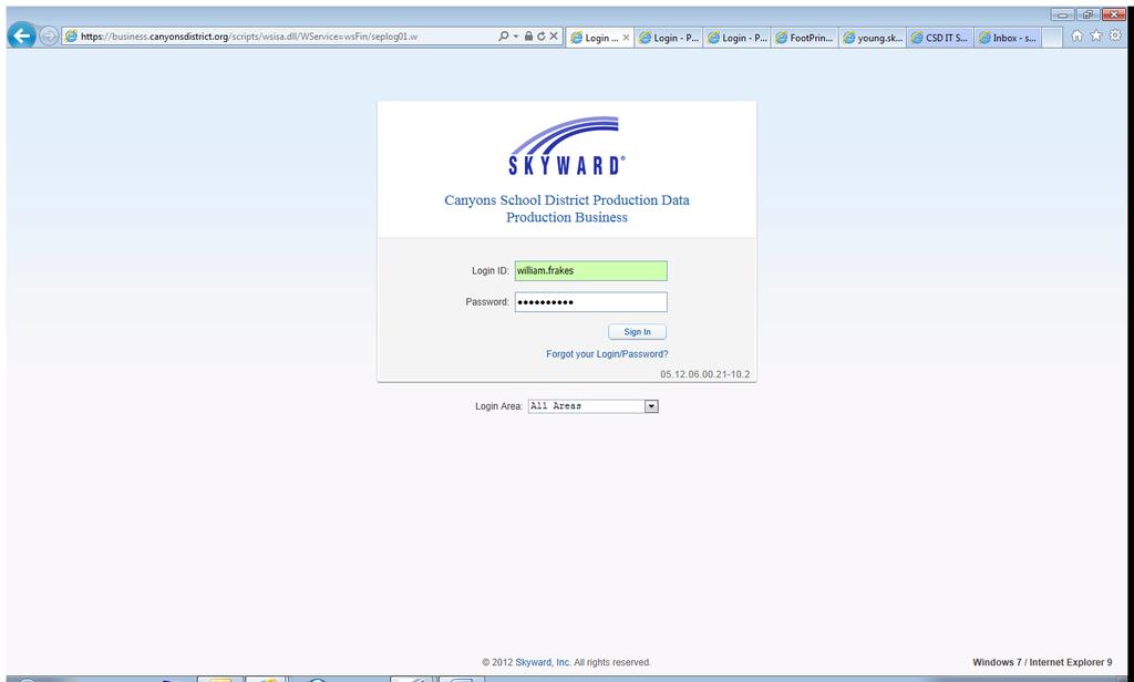 The following screen will be displayed. Enter you Login ID and Password.