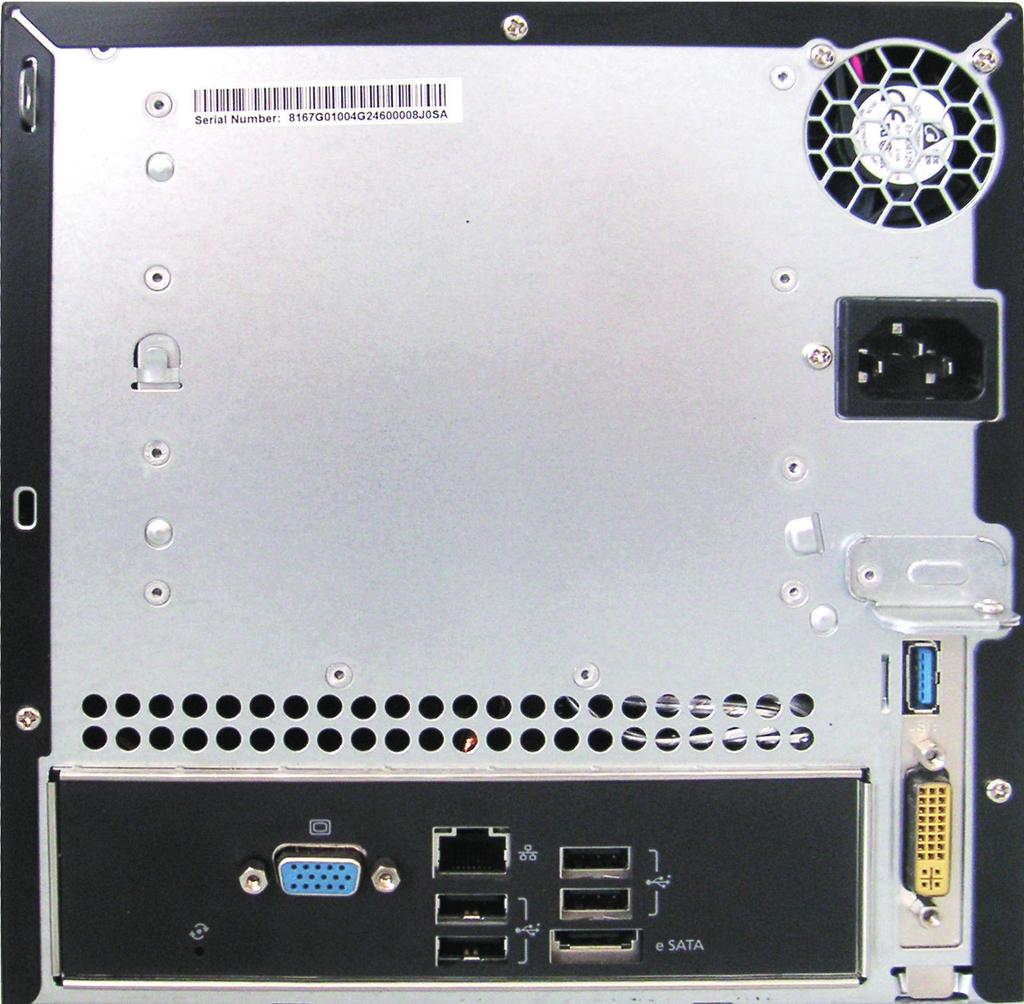 12 en System overview DIVAR IP 3000 Rear view: 1 2 3 4 5 6 7 1 1x VGA (monitor) 5 Mains connection 100-240 VAC 2 1x Ethernet (RJ45) 6 1x USB 3.