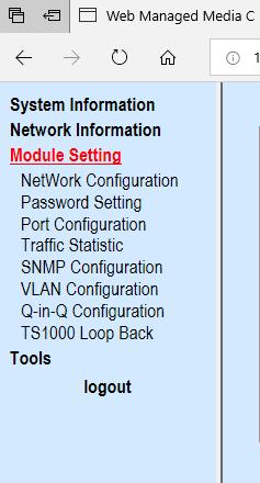 3.4 Module Setting Select Module Setting and then the following screen appears. Figure 3.