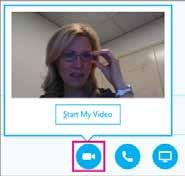 4. At any time, you can do any of the following: To end the call, close the window, or click the hang up button. To stop showing your video, point to the Video icon, and then click End Video.
