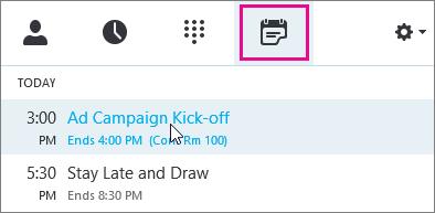 TIP: You can also join a meeting by right-clicking the meeting in the Calendar, and then clicking Join Skype Meeting.