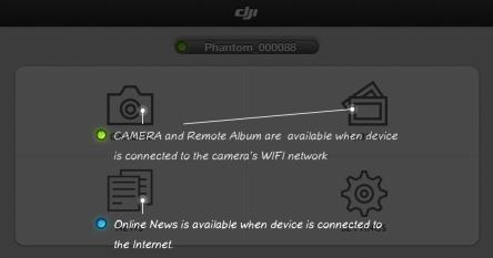 [1] Green Light Camera has been connected to, and the Camera and SD Card album are available.