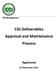 CGI Deliverables Approval and Maintenance Process