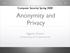 Anonymity and Privacy