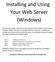 Installing and Using Your Web Server (Windows)