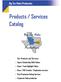Products / Services Catalog