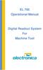 EL 700 Operational Manual. Digital Readout System For Machine Tool