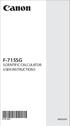 F-715SG SCIENTIFIC CALCULATOR USER INSTRUCTIONS ENGLISH E-IE-465