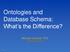 Ontologies and Database Schema: What s the Difference? Michael Uschold, PhD Semantic Arts.