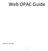 Web OPAC Guide Revised on Nov