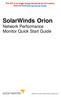 SolarWinds Orion Network Performance Monitor Quick Start Guide