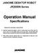 JANOME DESKTOP ROBOT JR2000N Series. Operation Manual. Specifications