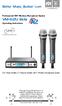 VM-62U Beta. Better Music Builder.com UHF. Professional UHF Wireless Microphone System. Operating Instructions