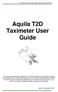 Aquila T2D Taximeter User Guide