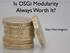 Is OSGi Modularity Always Worth It? Glyn Normington