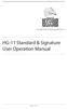 HG-11 Standard & Signature User Operation Manual