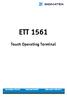 ETT 1561 Touch Operating Terminal